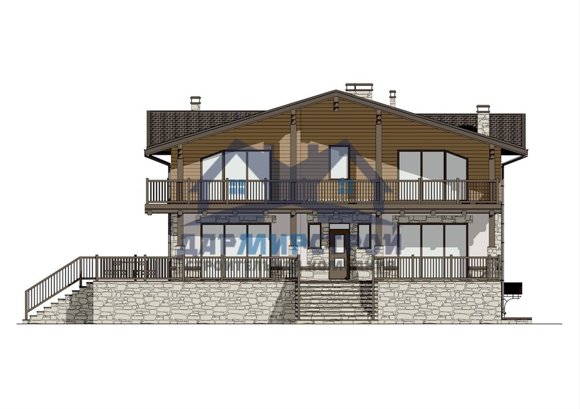 П91 - Индивидуальный проект двухэтажного дома с цокольным этажом в стиле шале — изображение 10