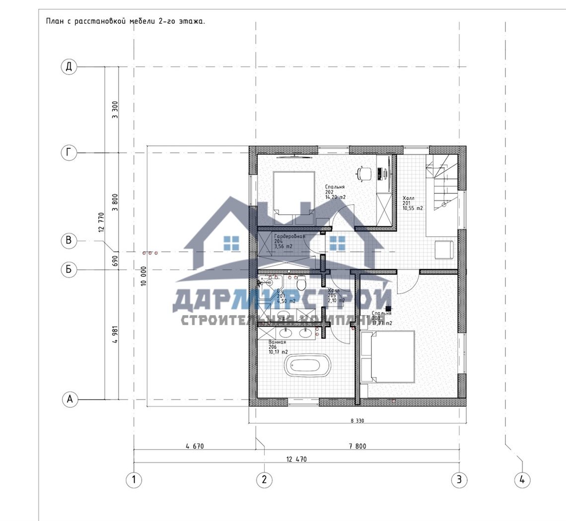 П136 - индивидуальный проект двухэтажного каркасного жилого дома. — изображение 3